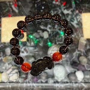 Black and Red Beaded Bracelet
